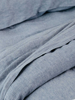 100% Linen Flat Sheet in Ocean