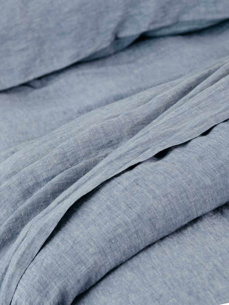 100% Linen Flat Sheet in Ocean