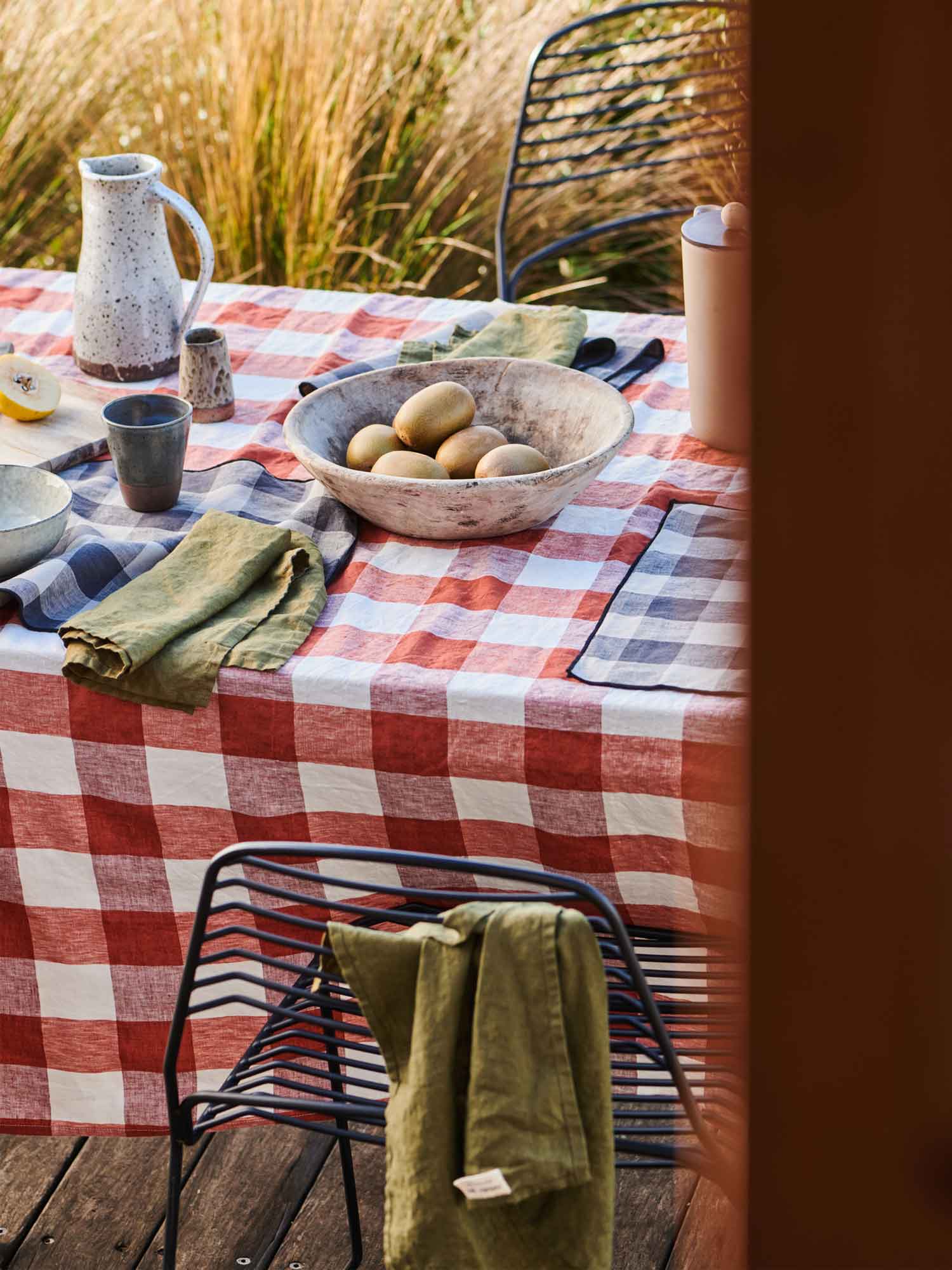 100% Linen Tablecloth in Paprika