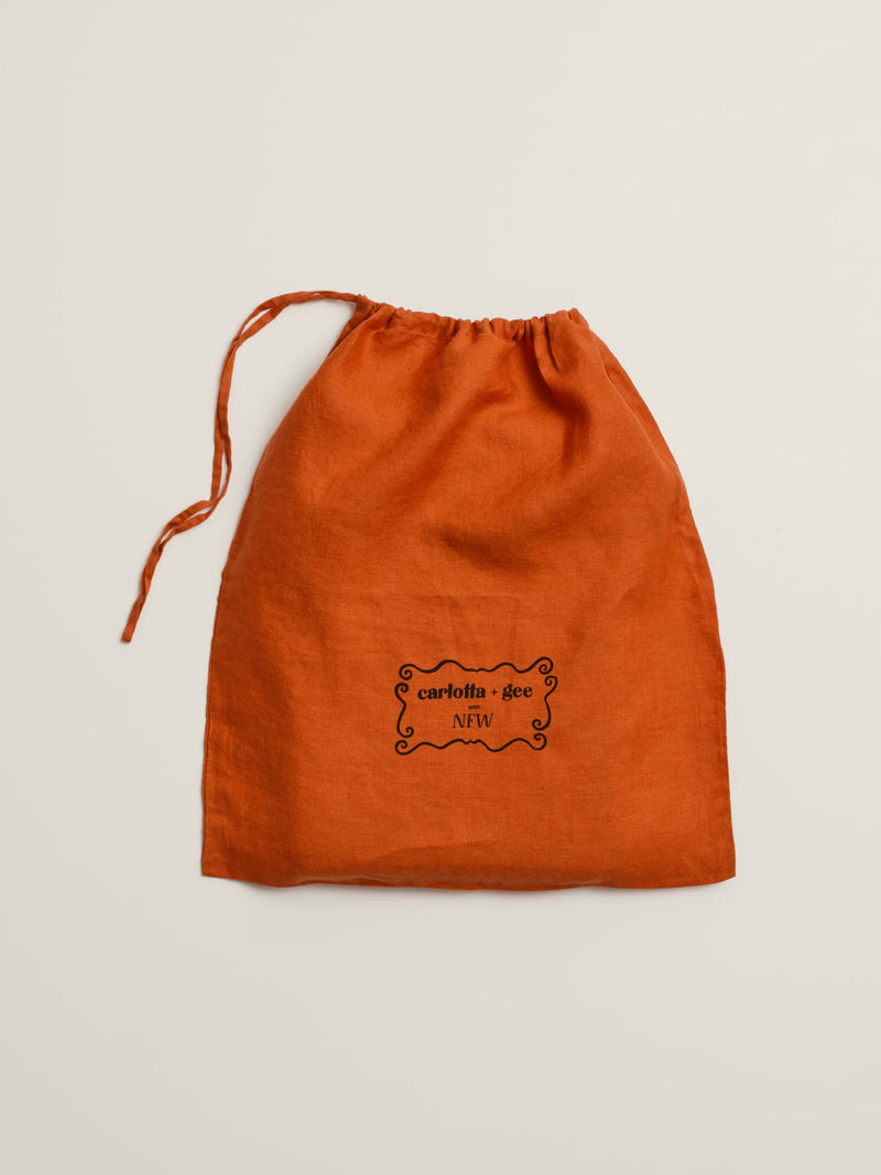 Linen bag in orange pink