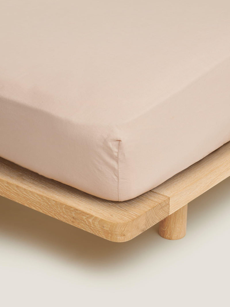 Linen Fitted Sheet in Blush