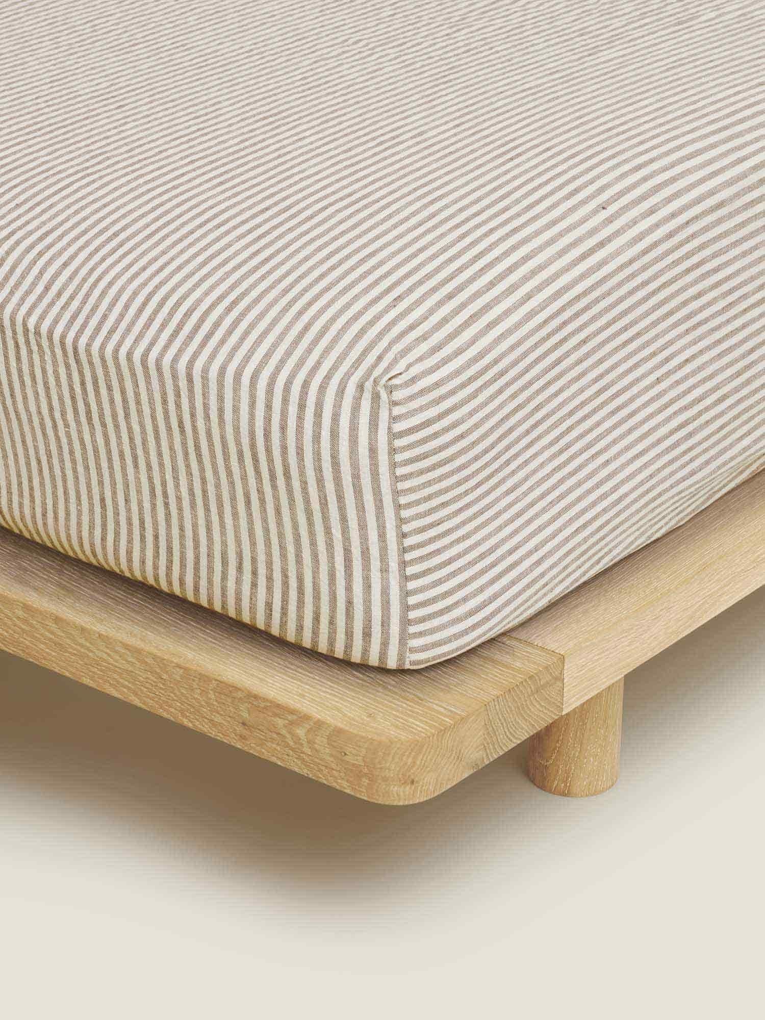 Fitted Sheet in Olive Stripes