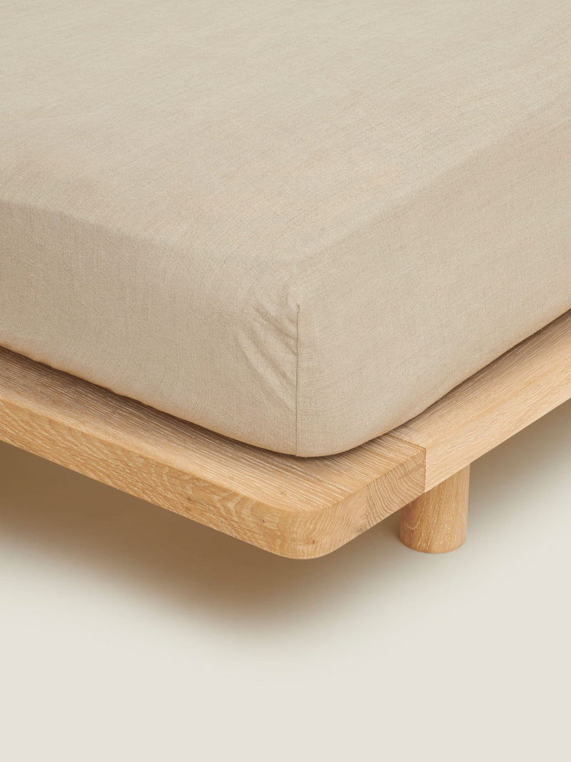 Linen Fitted Sheet in Natural