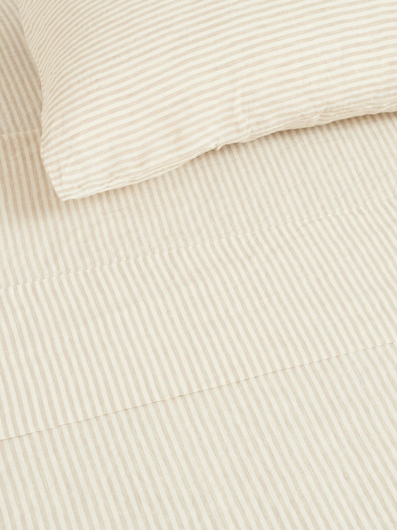 Fitted Sheet in Natural Stripes