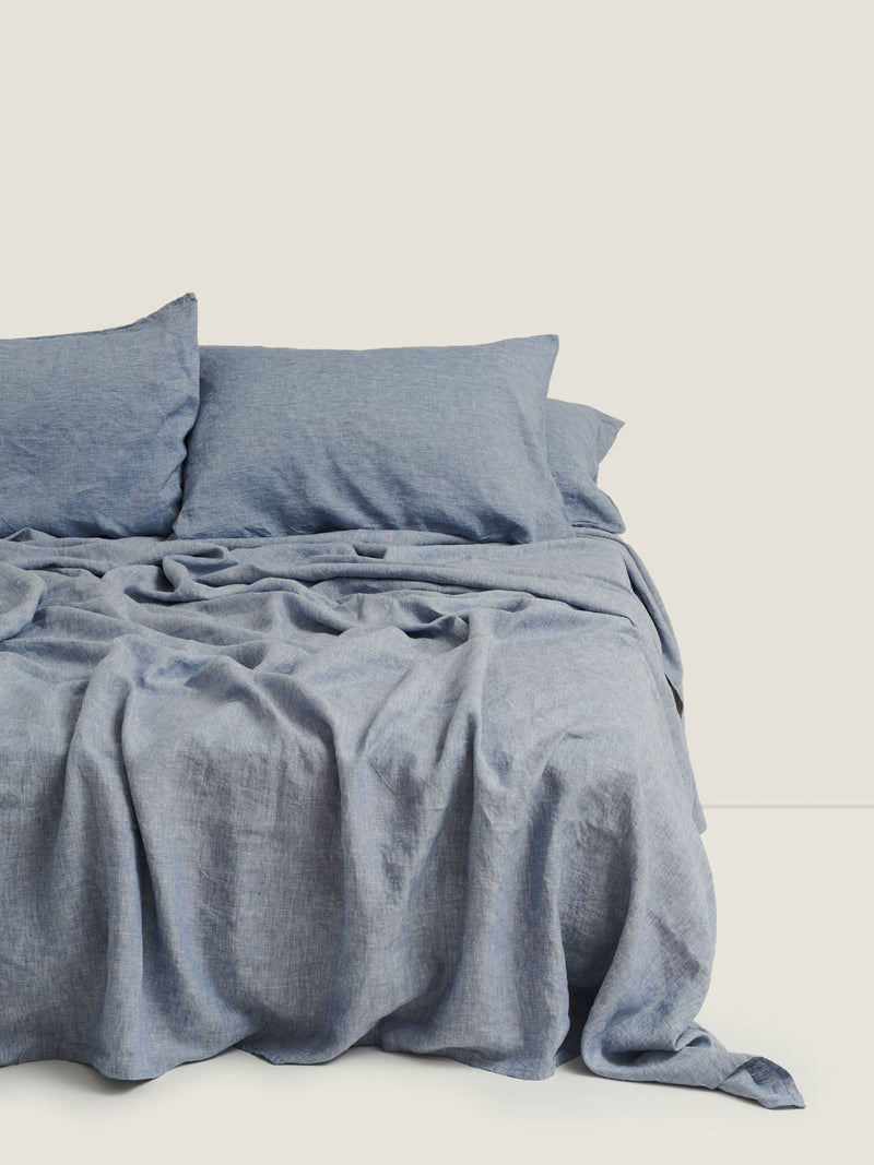 Linen Sheet Set in Ocean