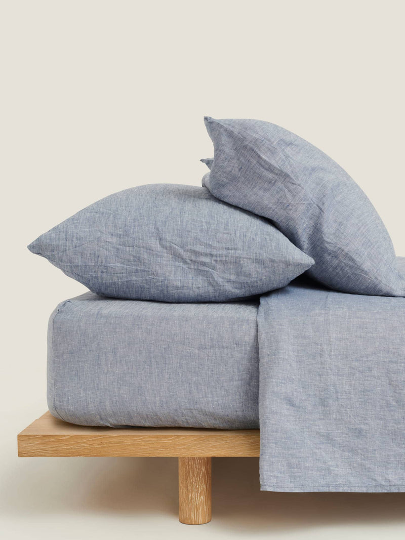 Linen Sheet Set in Ocean