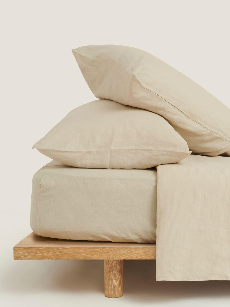 Linen Euro Pillowcase in Sand