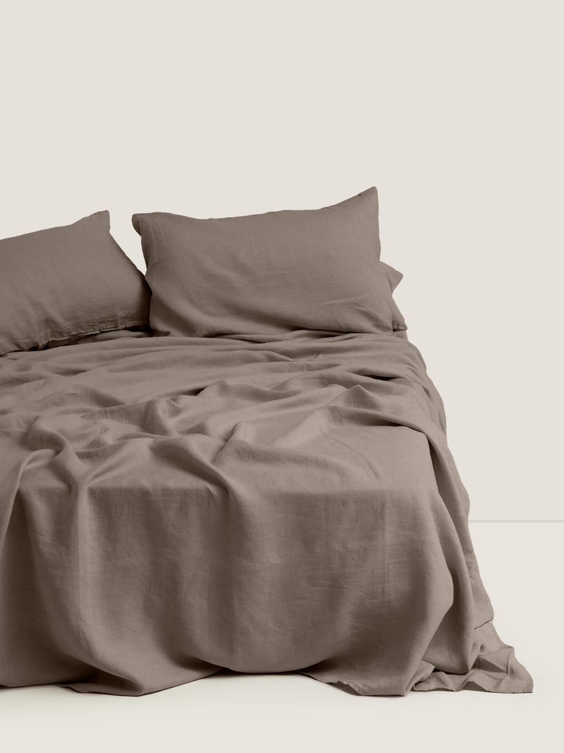 Linen Flat Sheet in Storm