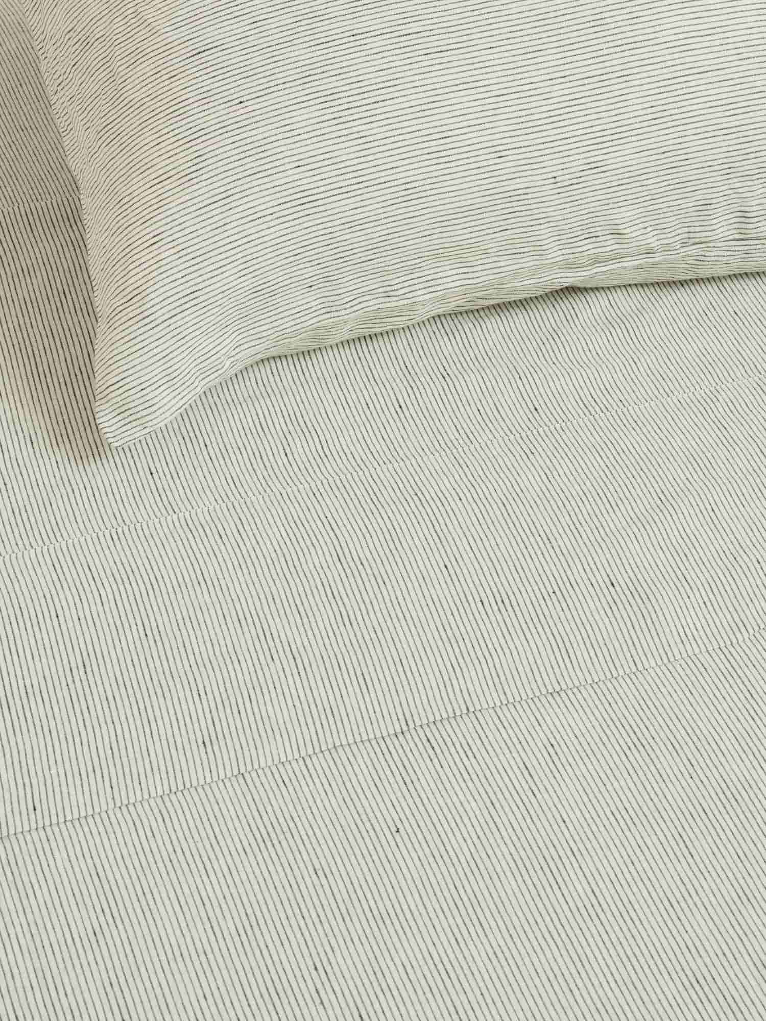 Linen Fitted Sheet Pencil Stripes