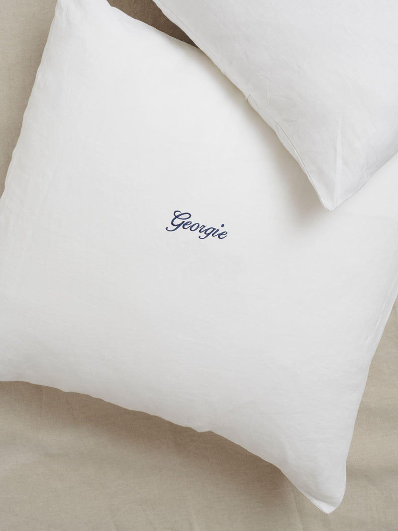 Embroidered Pillowcase in White