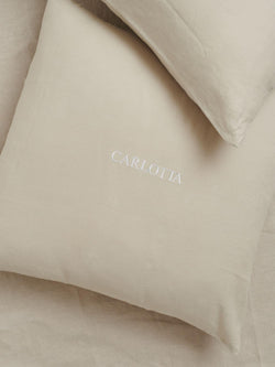 Embroidered Pillowcase in Sand