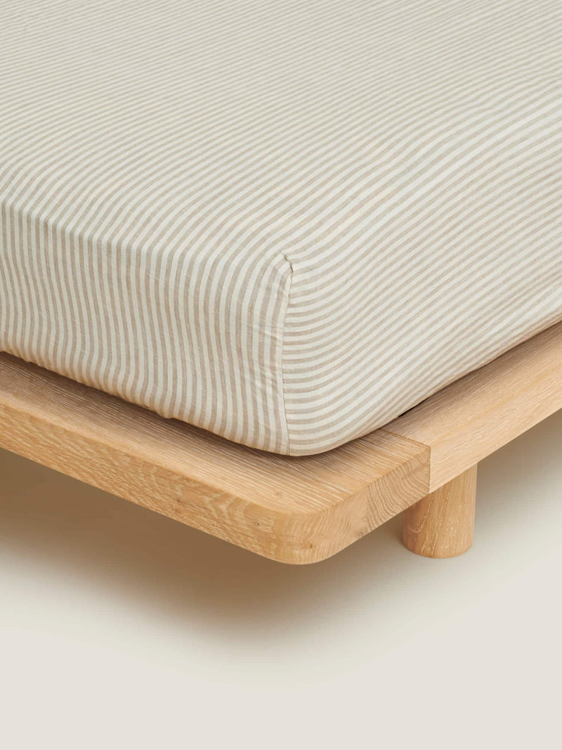 Fitted Sheet in Natural Stripes