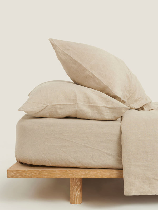 Linen Fitted Sheet in Natural