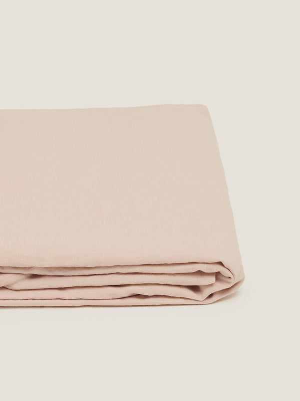Linen Flat Sheet in Blush
