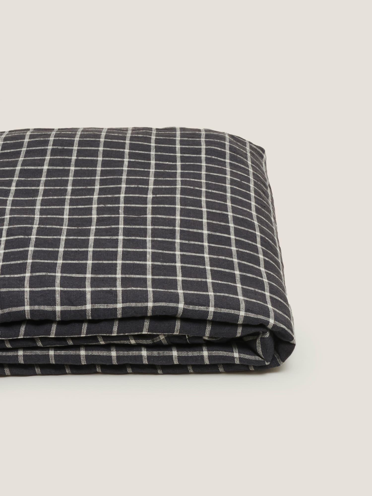 Linen Flat Sheet in French Navy