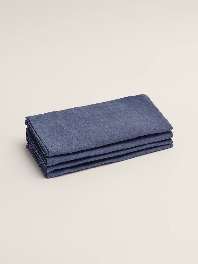 linen napkin in marine blue