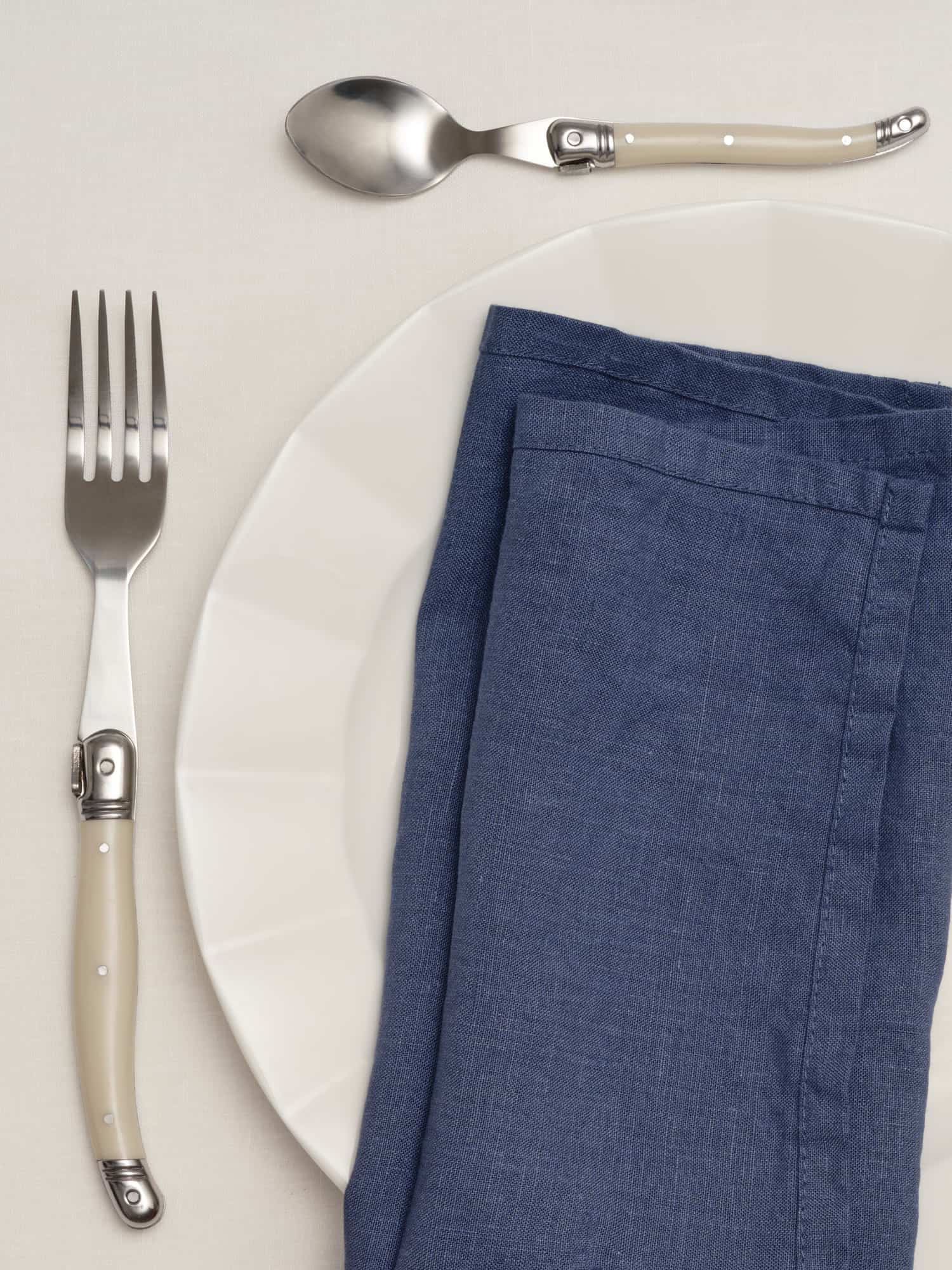 linen napkin in marine blue