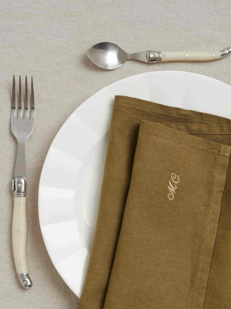 Linen Napkins in Olive