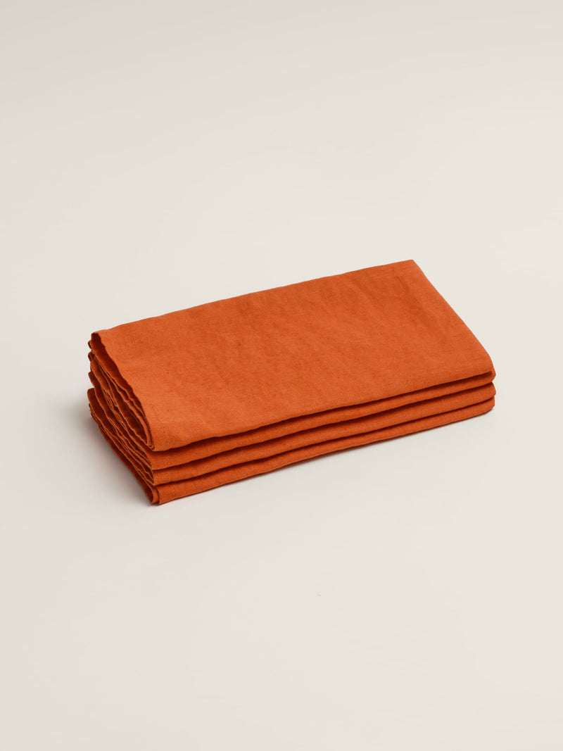 linen napkin in orange