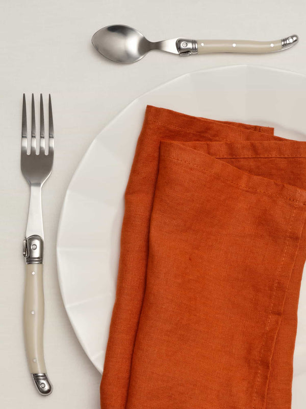 linen napkin in orange