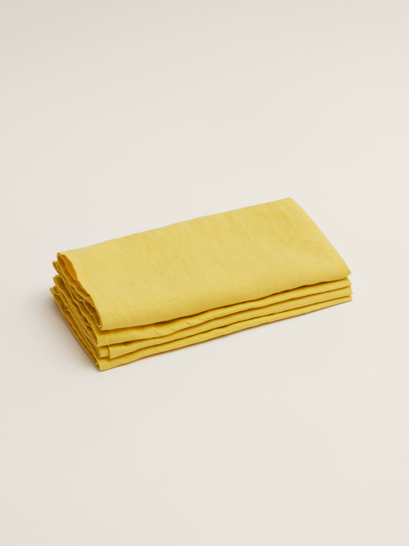 linen napkin in yellow 