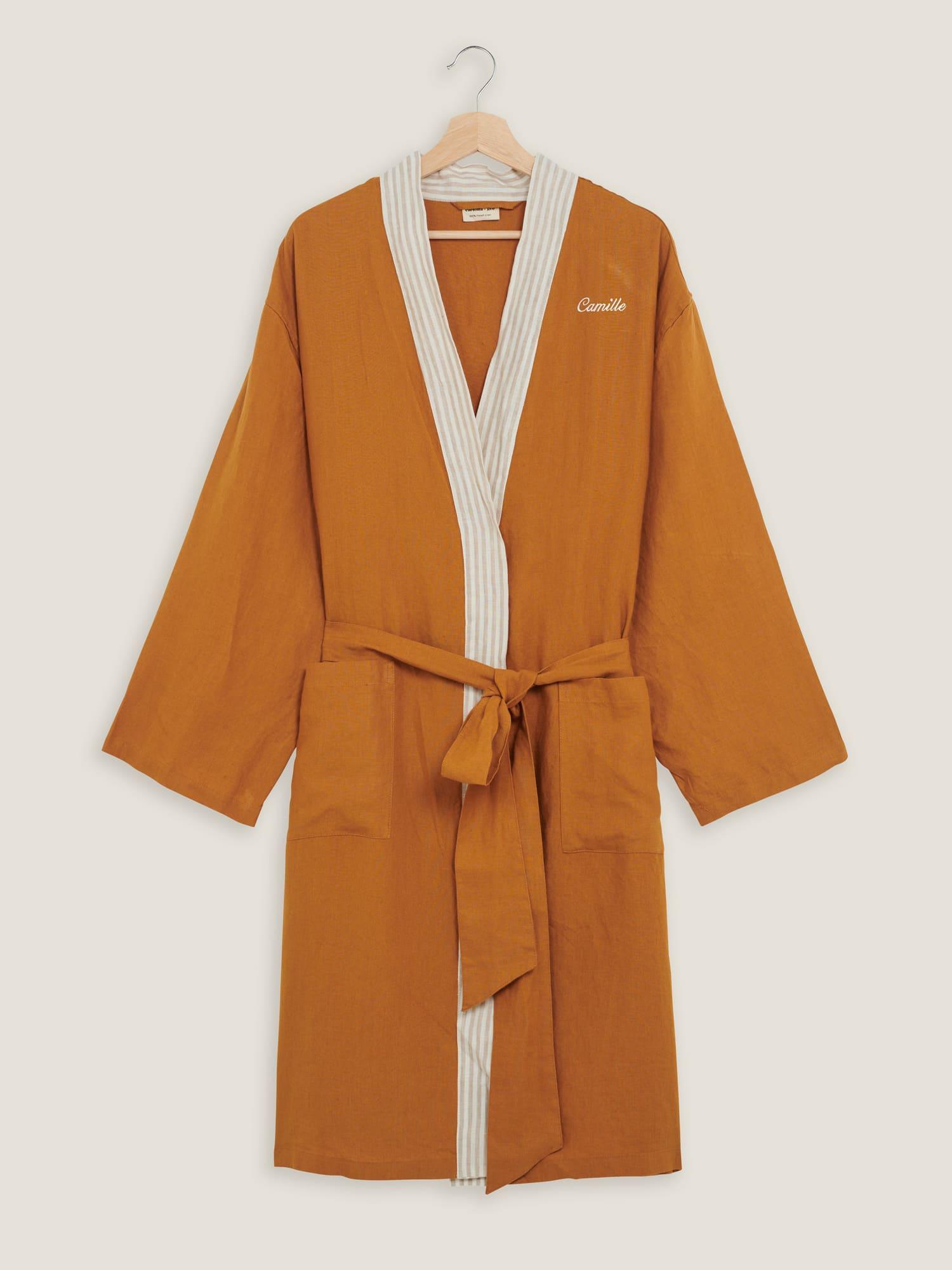 Embroidered Robe in Clay