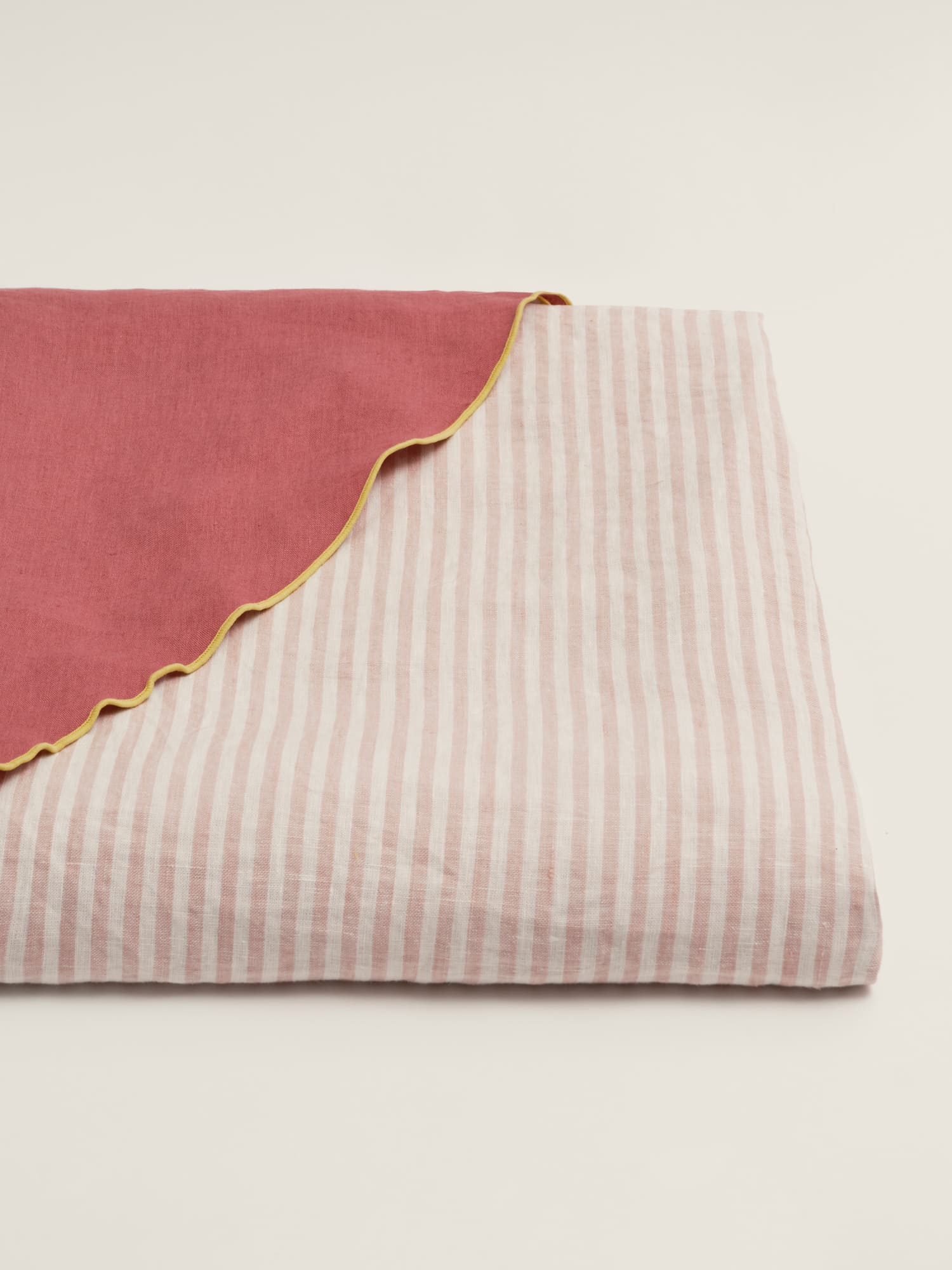 linen tablecloth in pink
