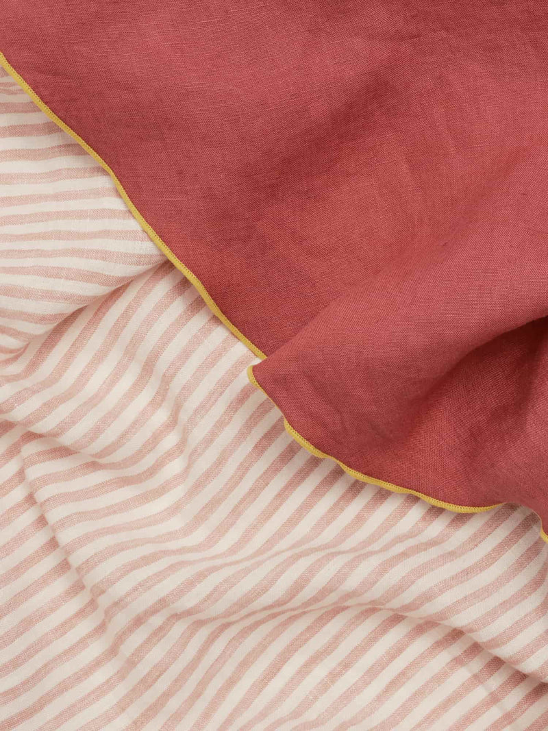 linen tablecloth in pink