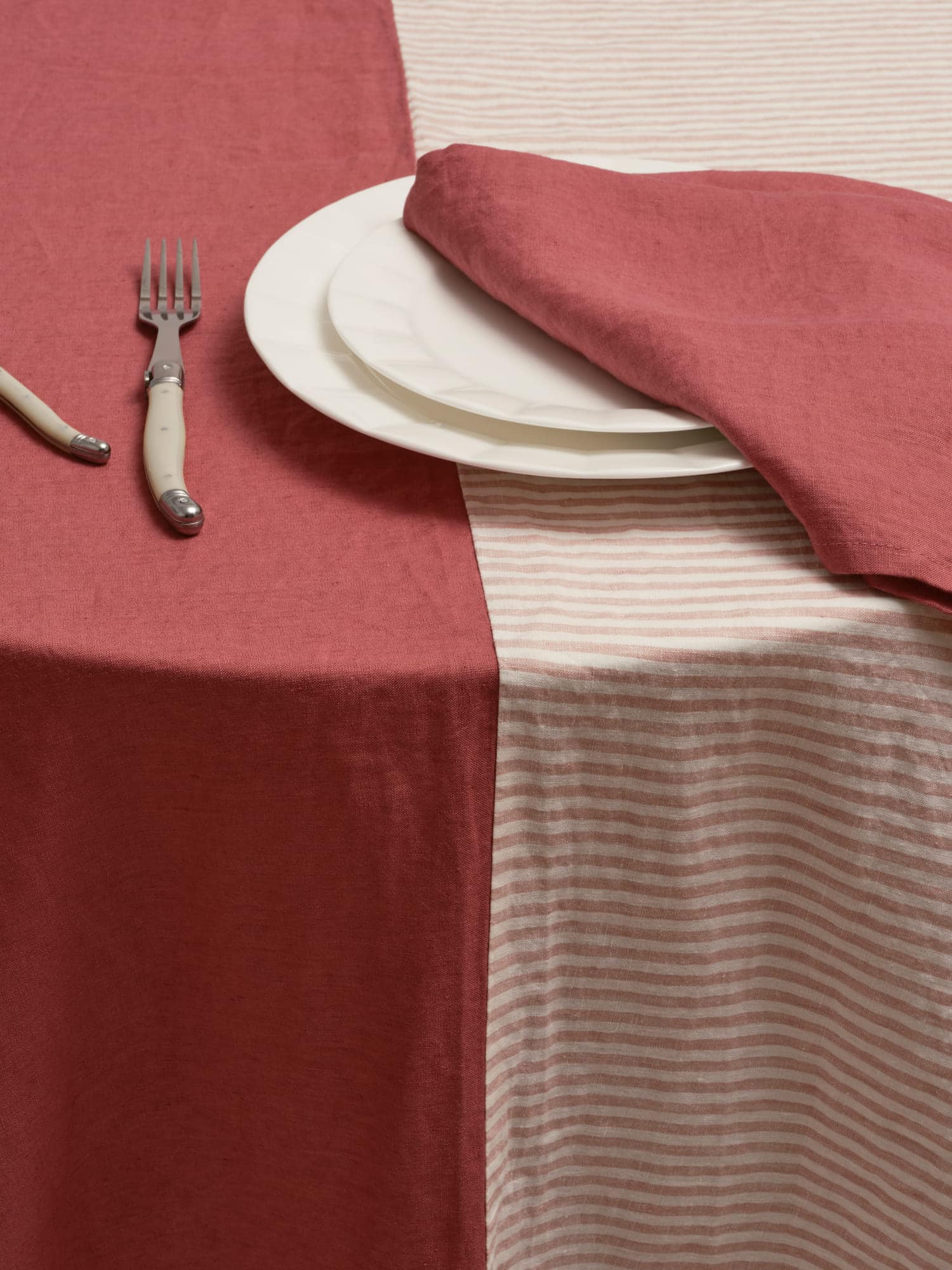 linen tablecloth in pink