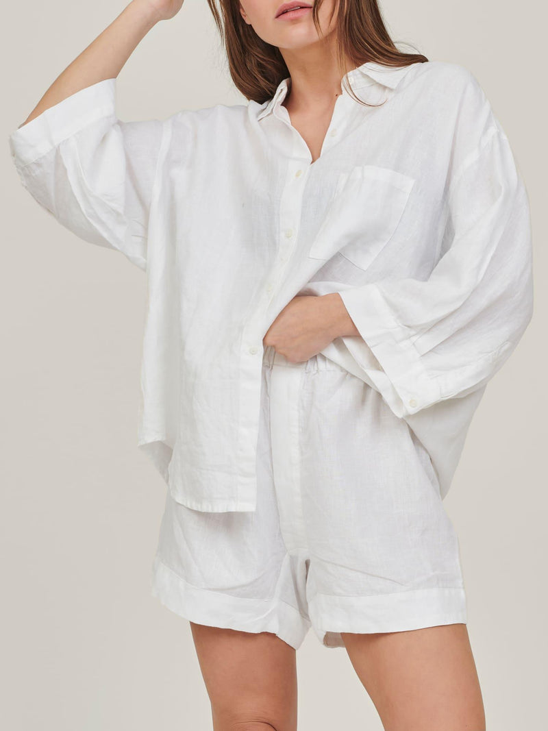 Custom Linen Shirt in White