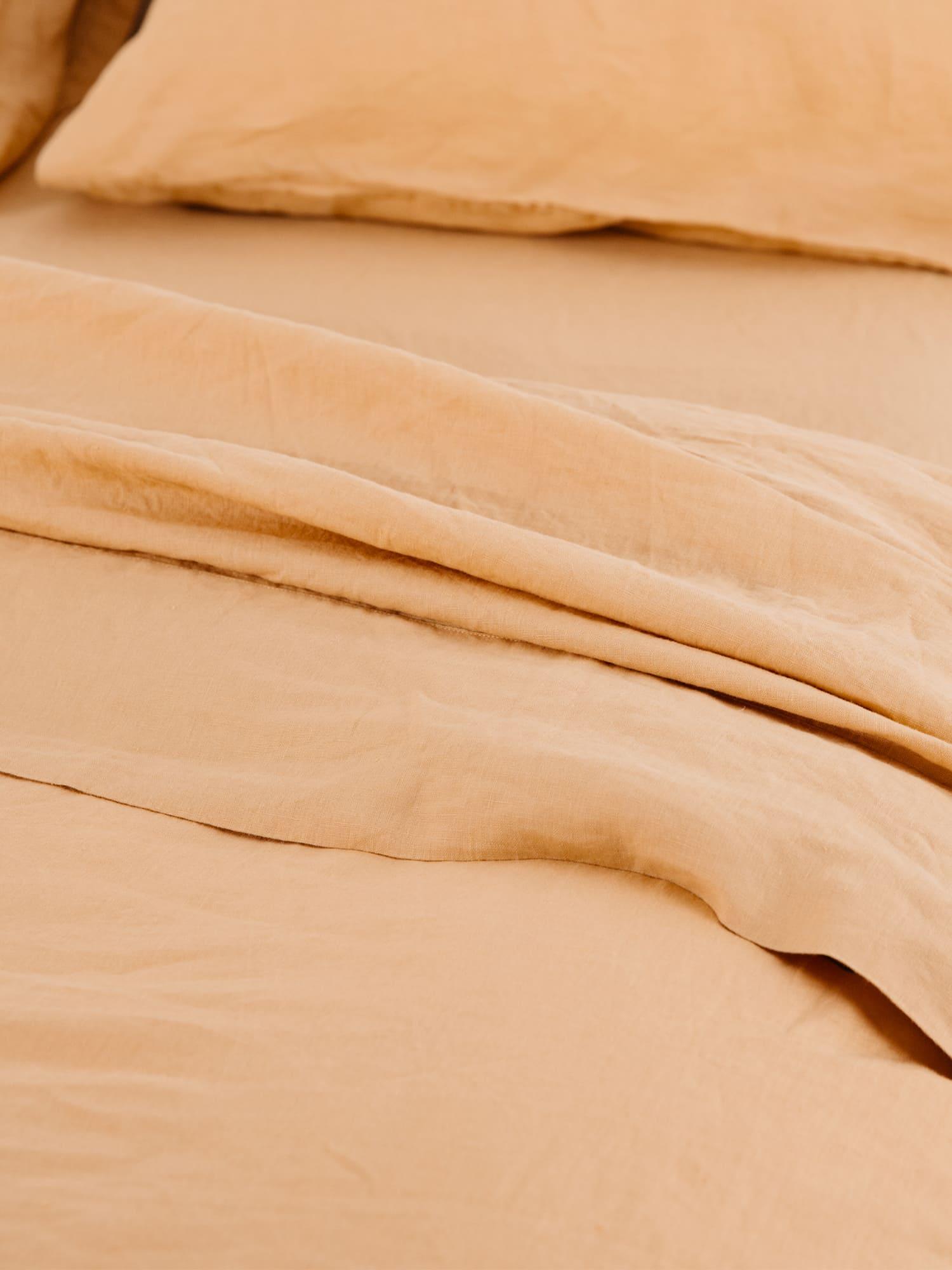 Linen European Pillowcases in Apricot