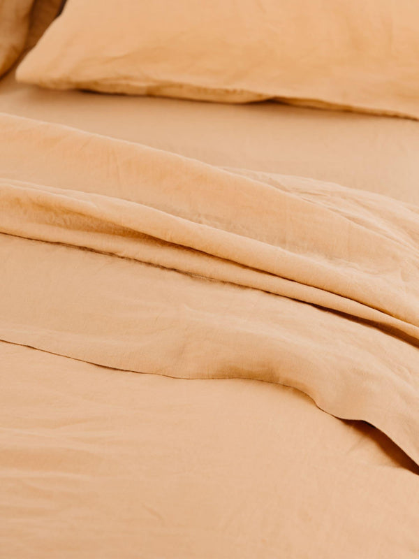 Linen European Pillowcases in Apricot