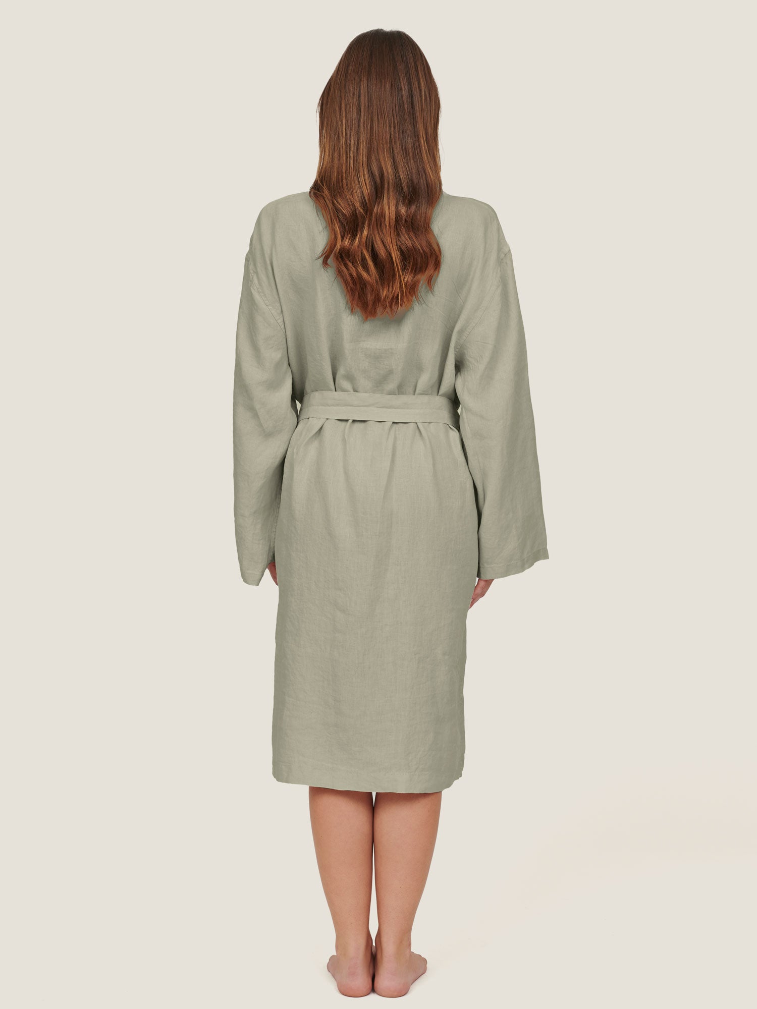 Lien Robe Linen Robe In Sage | Sage Linen Bath Robe – Carlotta+Gee