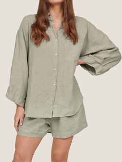 linen shirt in sage