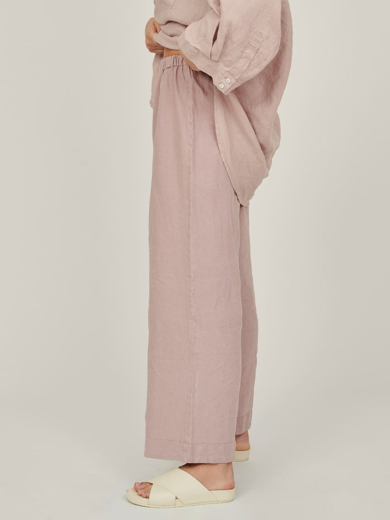 linen pants in rosa