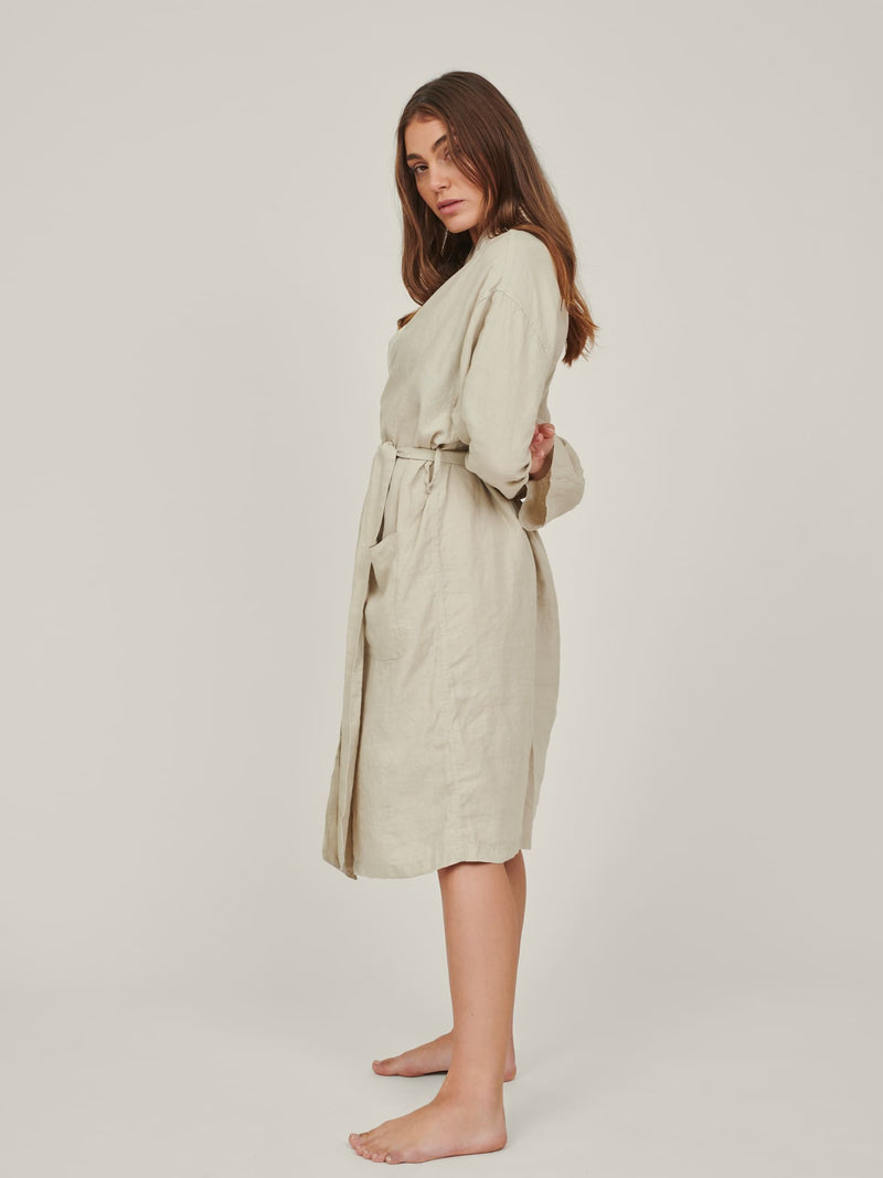 Linen Robe Sand