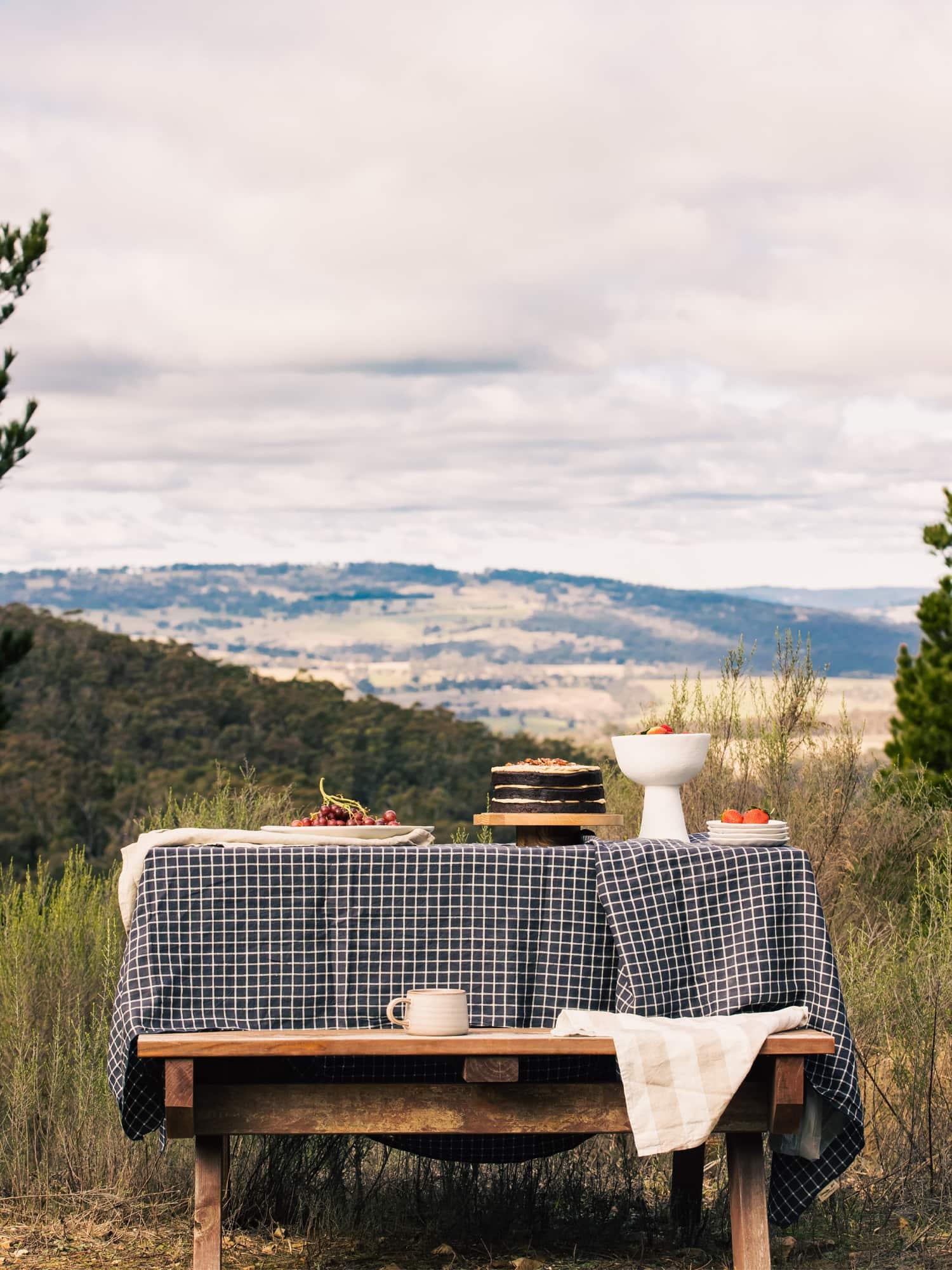 100% Linen Tablecloth in French Navy