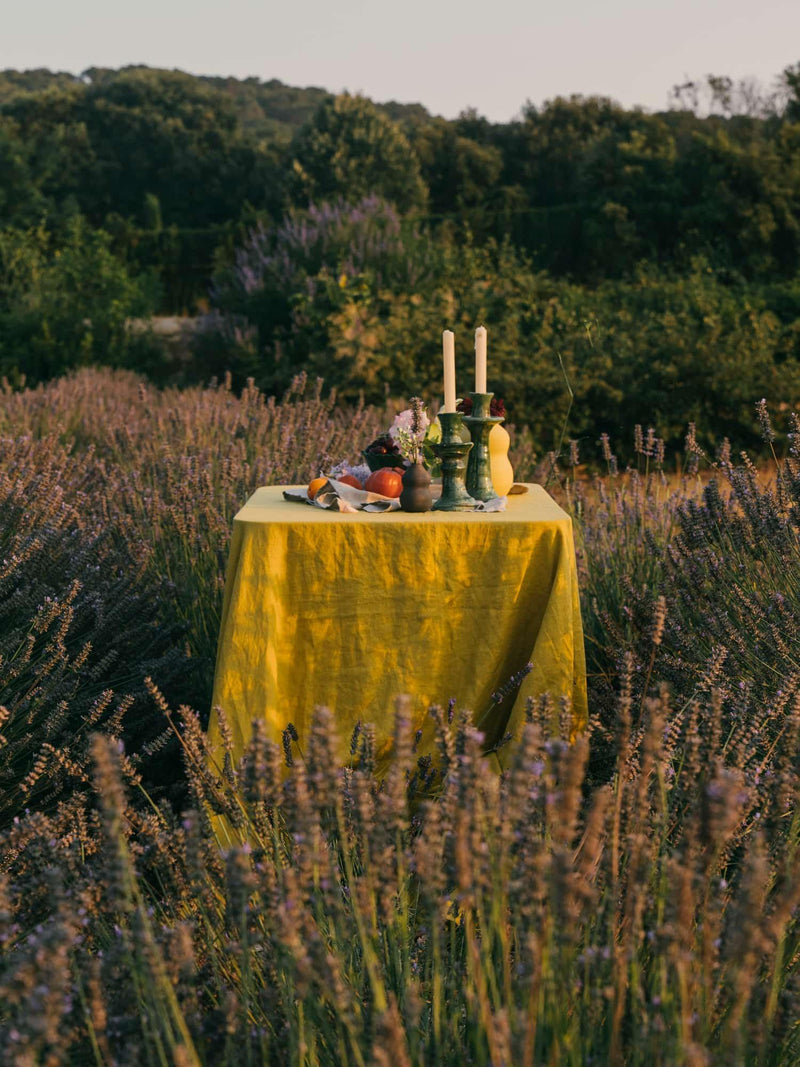 Linen Tablecloth in Ochre